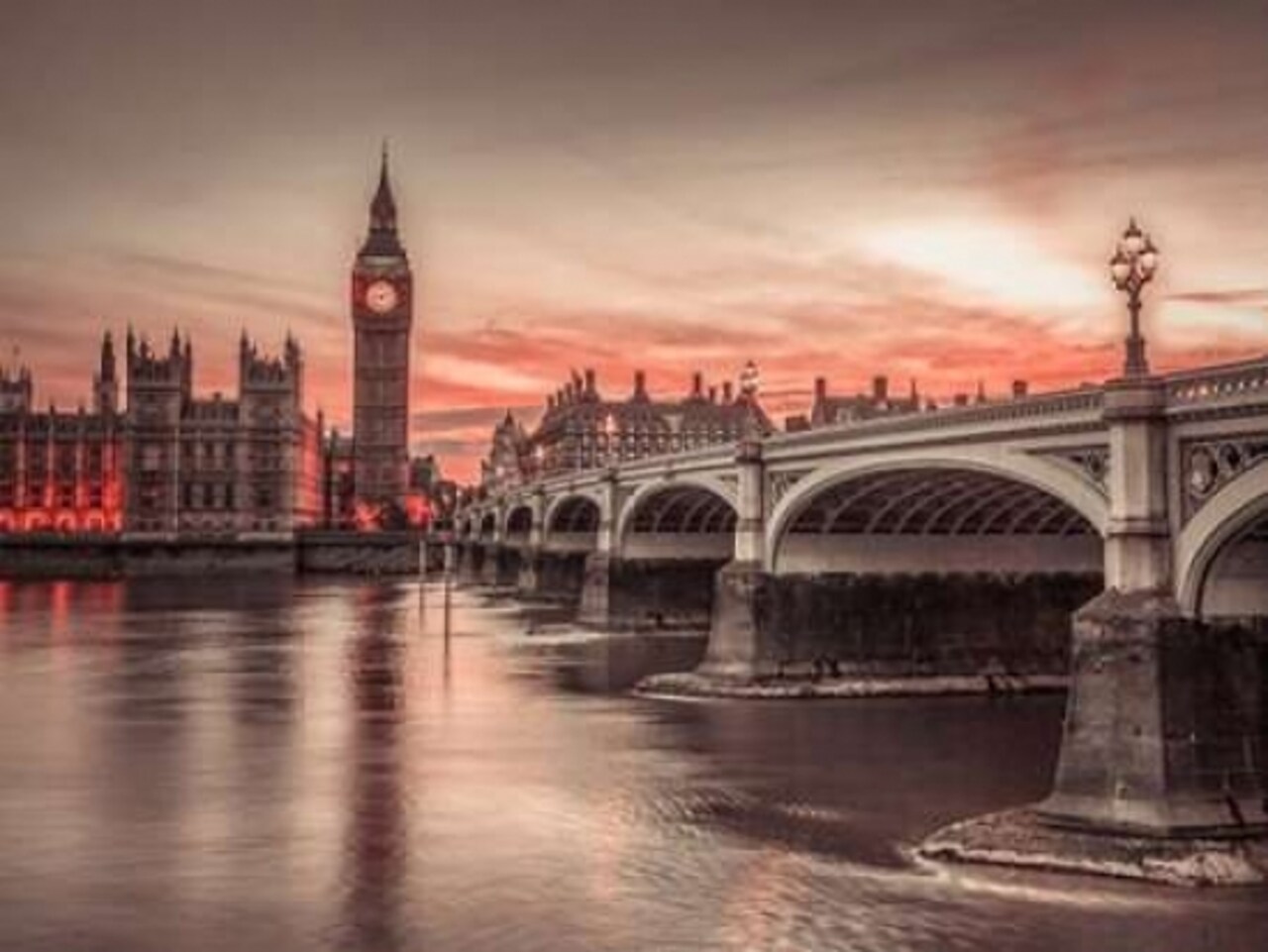 Westminster bridge and Big Ben from Thames promenade, London, UK Poster Print by Assaf Frank - Item # VARPDXAF20150731083XC03